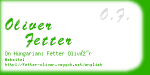 oliver fetter business card